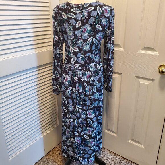 NWT Loft Floral V-Neck Midi Dress - Size 8 - Picture 2 of 3